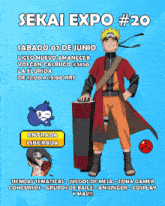 a poster for the sekai expo # 20 shows naruto