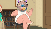 a cartoon character with a lollipop in his mouth is smoking a cigarette