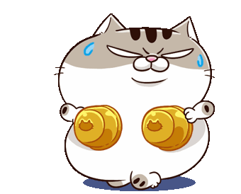 Ami Fat Cat Sticker - Ami Fat Cat Shy Stickers