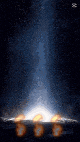 a drawing of a large explosion with the letter m in the lower right corner