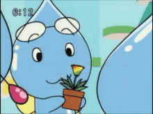 しずくちゃん 可愛い　アニメ　キャラクター GIF - Shizuku Chan Anime Flower GIFs