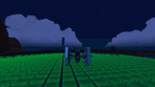 a computer generated image of a cannon in a field