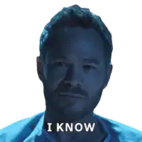 a man with a beard has the words i know written on his face