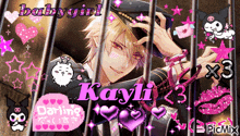 a picture of a boy behind bars with the name kayli