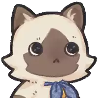 a drawing of a cat with a blue bow on its neck