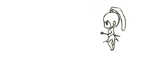 a drawing of a person holding a sword with yellow circles in the background