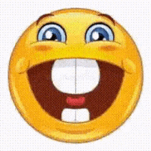 a cartoon smiley face with a big smile on its face and a big mouth .