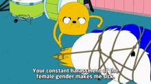 constant harassment of the female gender jake adventure time