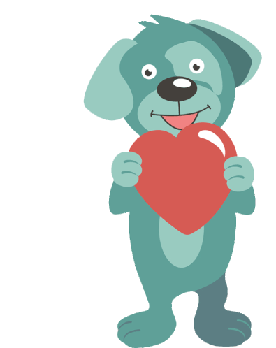 Heart Dog Sticker - Heart Dog Love Stickers