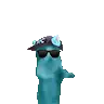 a cartoon character wearing a hat and sunglasses is dancing .