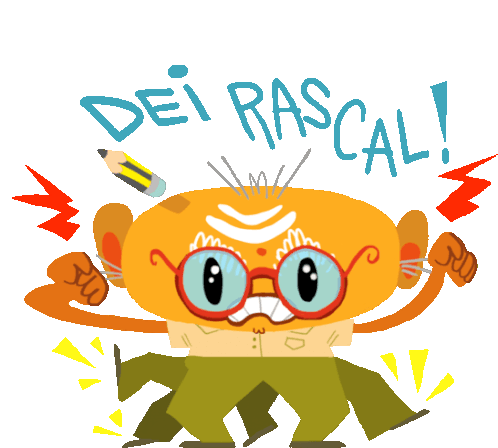 Stomping Professor Shouts Dei Rascal In Hindi Sticker - Professor Subramanium Dei Rascal Angry Stickers