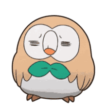 owl rowlet pokemon anipoke leaf