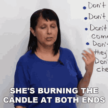 Shes Burning The Candle At Both Ends Rebecca GIF - Shes Burning The Candle At Both Ends Rebecca Engvid GIFs