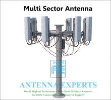 a multi sector antenna with antenna experts written on the bottom