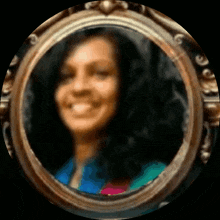 a blurry picture of a woman in a frame