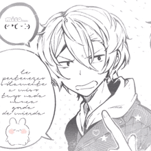 a black and white drawing of a person with a speech bubble that says miso
