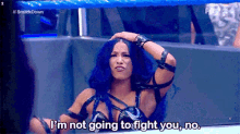 wwe sasha banks im not going to fight you no not fighting