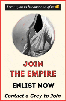 a poster that says join the empire enlist now