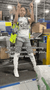 Why Your Boots Not On Your Doorstep Girl GIF - Why Your Boots Not On Your Doorstep Girl Dancing GIFs