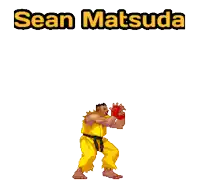 a video game character named sean matsuda in yellow