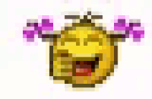 a pixel art of a smiley face giving a thumbs up sign .