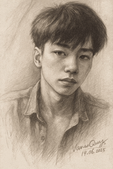 a drawing of a young man with the date 19. 06. 2025