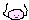 a pixel art drawing of a purple circle with horns .