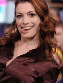 Anne Hathaway Tongue Mouth Open GIF