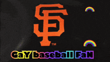 a sign that says gay baseball fan on it
