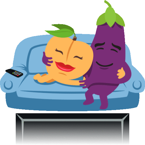 Hugging Eggplant Life Sticker - Hugging Eggplant Life Joypixels Stickers