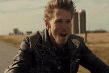 Benny Shouting Wooo While Riding On A Bike The Bikeriders Film GIF - Benny Shouting Wooo While Riding On A Bike The Bikeriders Film The Bikeriders GIFs