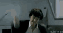 Sherlock Stabbing Anger GIF - Sherlock Stabbing Anger Angry GIFs