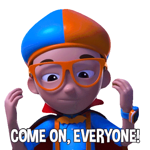 Come On Everyone Blippi Sticker - Come On Everyone Blippi Blippi Wonders - Educational Cartoons For Kids Stickers