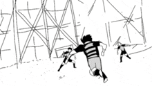 a drawing of a person laying on the ground