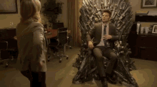 Parks And Role Play GIF - Game Of Thrones Chair Sword GIFs