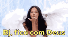 Beijo, Fica Com Deus / Tchau / Se Cuida / Adriana Lima / Victoria'S Secret GIF - Adriana Lima Blowing Kiss God Bless GIFs
