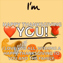 a greeting card that says i 'm thankful happy thanksgiving you
