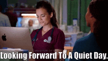 Chicago Med Natalie Manning GIF - Chicago Med Natalie Manning Looking Forward To A Quiet Day GIFs