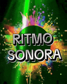 a green background with the words ritmo sonora written on it