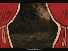 two cartoon characters standing in front of a picnic table with the words " the pond of tears " on the bottom