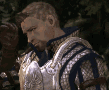 video game alistair dragon age stare knight
