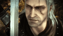 Looking At My Sword Geralt Of Rivia GIF - Looking At My Sword Geralt Of Rivia The Witcher GIFs