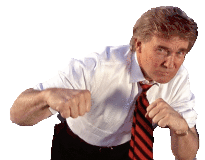 Trump Fighting Stance Sticker - Trump Fighting Stance Punch Stickers