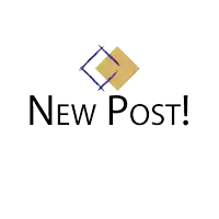 a logo that says new post with a diamond in the middle