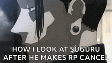 a man with a piercing in his ear is looking at someone .