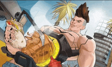 a cartoon drawing of a man holding a burrito and a knife with the word gyros on the chest