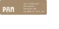 a brown sign with the word pan in white