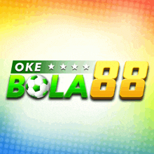 a logo for oke bola 88 with a soccer ball in the middle