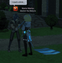 a screenshot of a video game with novice warrior ebishiri the reborn