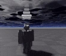 a black and white image of a robot with the numbers 4444 on the top